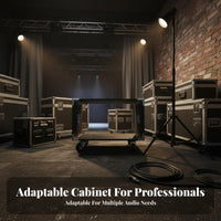 With Wheels Rolling Flight Case Rack High Load Capacity Wheeled Equipment Rack Portable Design Sound System Cabinet Heavy-Duty Construction for Home KTV Users, Audio Engineers, Event Technicians, Live Performances, Stage, Recording Studio, Touring
