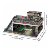 1:64 Parking Garage Diorama Realistic Detail Diecast Garage Scene PVC Material 1:64 Car Diorama for Collectors
