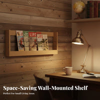 Wall-Mounted Book Ledge Multi-Functional Wall-Mounted Magazine Sling for Renters