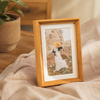 Solid Wood Frame Teak Photo Stand Modern Design Photo Frame Dual Use for Tabletop
