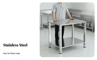 Long-Lasting Stainless Steel Workbench Thickened Tabletop Stainless Steel Work Table Easy to Clean Commercial Prep Table Sturdy and Stable for Restaurant Owners, Scientific Workspace Technicians, Scientific Workspace Oratory, Cafe, Cafeteria, Garage