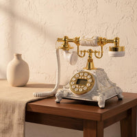 Ornate Vintage Button Phone Decorative Prop Desk Phone Eye-Catching for Collectors, Living Room, Office, Photo Studio