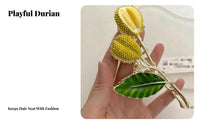 Durian Hair Grip Fun and Playful Durian Hair Grip Fruit Shaped Grip Strong Hold Chic Accessory Long-Lasting for Women
