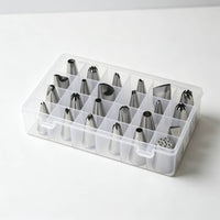24 Pieces Organized Piping Tip Set with Storage Box Assorted Shapes Piping Tips with Storage Box Rust-Resistant Cake Decorating Tips with Case Food-Grade for Bakers, Beginners, Baking