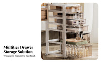 Rolling Makeup Trolley particle-proofresistant Top Multi-Drawer cosmetic Trolley Space-Saving