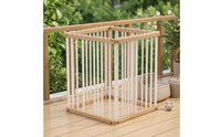 4 Panels Quadrilateral Pet Enclosure Open-Bar Wooden Playpen Fashionable Pet Enclosure for Young Dogs, Pets, Living Room, Balcony, Hallway