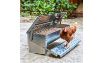 Metal Treadle Fowl Feeder Rodent-Resistant Treadle Chicken Feeder No Waste for Chickens, Backyard