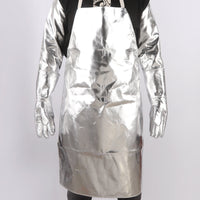 Silver Aluminum Foil Apron Lustrous Heat-Resistant Apron Reflective Safeguarding Clothing Sleeveless