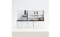 2 Pieces Dollhouse Kitchen Set with Sink Modular for Collectors, Hobbyists