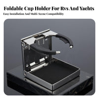 Foldable Beverage Holder Folding Beverage Holder Vehicle Hardware Space-Saving Long-Lasting Construction for RV Owners, Car