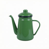Enamel Coffee Pot Fitted Lid Kitchenware Rounded Body