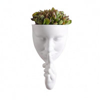 Decorative Face Wall Planter Open Top Wall Hanging Pot Compact Face Planter Boho Style for Small Plant Display