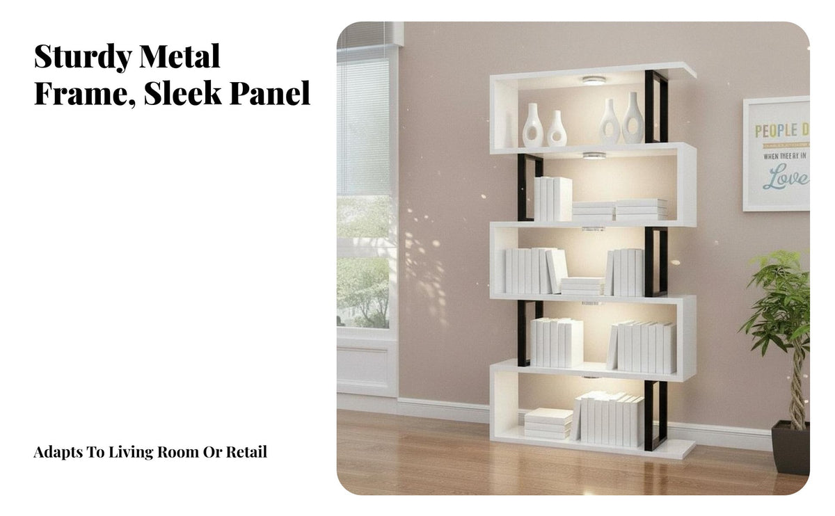Room Divider Display Shelf Light Luxury Design Freestanding Shelving Unit Multi-Functional Modular Cabinet Bookcase for Homeowners, Study