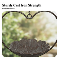 Vintage Design Hanging avian Dish Rustresistant Outdoor Decor Weather-Resistant Garden Accessory Open tray Design for Homeowners, Kids, Backyard