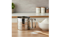 Semi-Automatic Flour Sieve Fine Mesh Handheld Flour Sifter Semi-Automatic Powder Sifter Mirror Finish Kitchen Tool