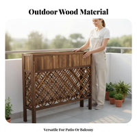 Lattice Privacy Screen Planter Resistant Wood Outdoor Partition Planter Multi-Functional Freestanding Flower Box Fence for Balcony, Patio