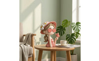 Girl Bust Statue Modern Girl Bust Figurine Desktop Ornament Elegant Resin Statue Chic for Collectors, Desk, Office