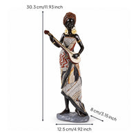 Figurine with Musical Instrument Slender Woman Statue Artistic for Entryway