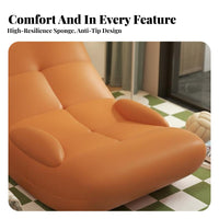 Creamy Aesthetic Upholstered Relaxation Chair Comfortable Armless Floor Rocker Gentle Rocking Motion Indoor Furniture Supportive Backrest for Teenagers, Individuals, Balcony, Living Room, Leisure Area, Reading Nook