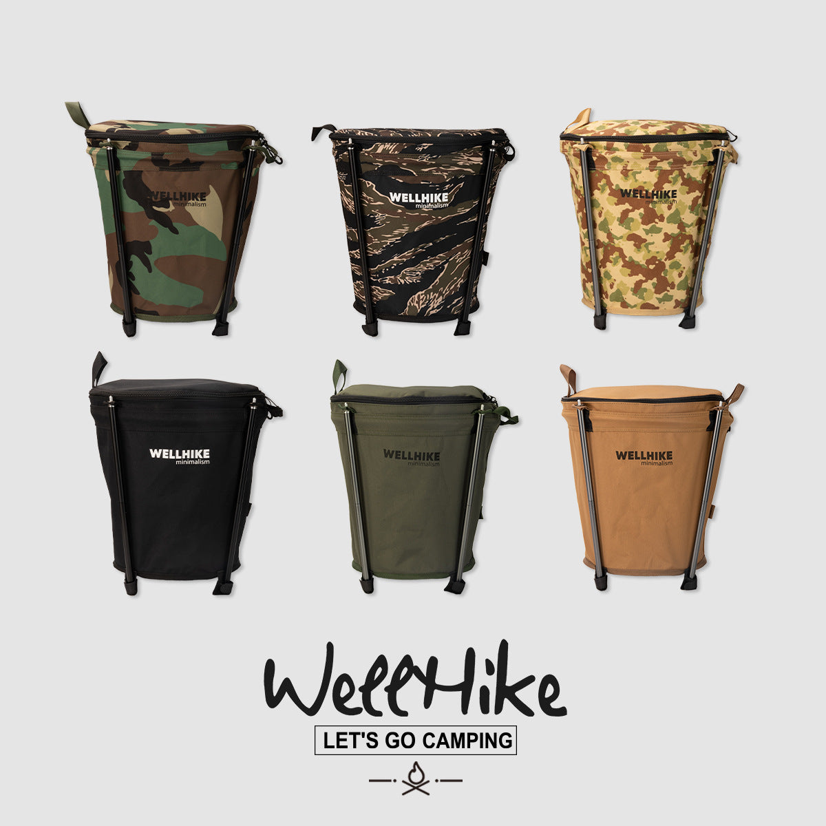 Foldable Outdoor Camping Trash Can with Storage Bucket