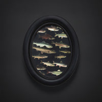 Oval Wooden Picture Frame Decorative Wood Frame with Artwork Black for Living Room, Entryway, Halloween