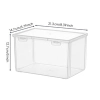 Large Capacity Stackable Art Supply Case Multipurpose Transparent Plastic Storage Box for Artists, Desk