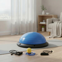 Half Balance Ball with Pump and Resistance Bands Non-Slip Half Balance Ball with Resistance Bands Anti-Skid for Fitness Enthusiasts, Beginners, Home Gym