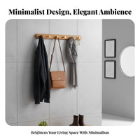 Multi-Peg Hook Rail No-Drill Installation Coat Hanger Space-Saving for Dorm Room