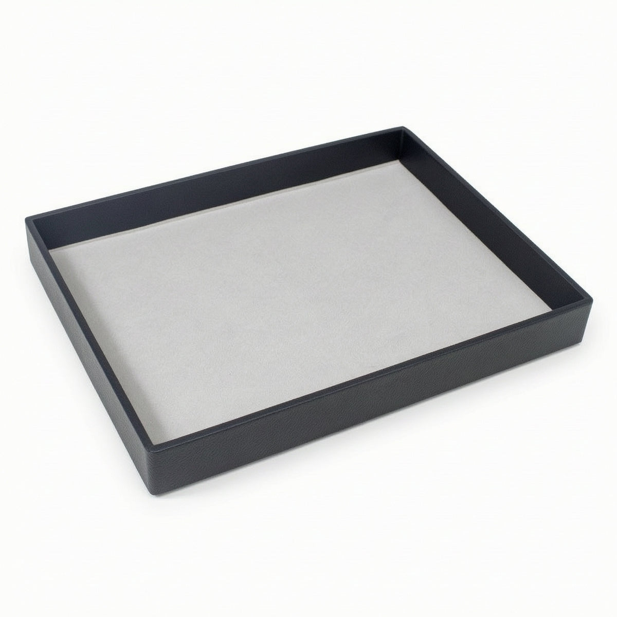 Jewelry Display Tray Leatherette Jewelry Storage Tray Velvet Lined Rectangular for Vanity, Dresser