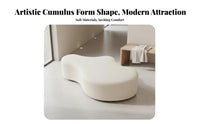 Irregular Shape FluffyShaped Ottoman Soft Texture Backless Padded Seat Minimalist Aesthetic End-of-Bed Stool Versatile Use for Interior Designers, Homeowners, Business Owners, Clothing Retail Establishment, Beauty Salon, Cloakroom, Reception Area