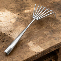 Stainless Steel Hand Rake for Gardening and Clam Digging, 3-7 Tine Options, Optional Handle