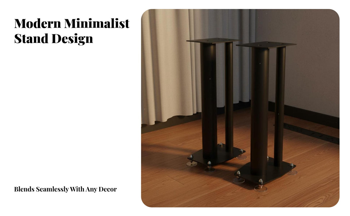 2 Pieces All-Metal Construction Bookshelf Speaker Stand Vibration Isolation Bookshelf Speaker Holder Heavy Duty Studio Monitor Stand Acoustic Design for Audiophiles, Home Theater Enthusiasts, Music Producers