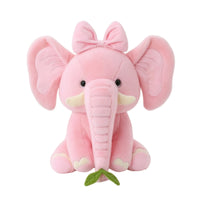 Soft Toy Elephant with Leaf Fuzzy Elephant Pillow Cute for Playroom, Baby
