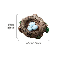 Miniature Bird Nest Realistic Bird Nest Ornament Artificial Figurine for Crafters, Fairy Gardens, Miniature Gardens