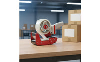 Fast Cutting Red Tape Heavy Duty Packing Tape Ergonomic Grip Low Waste for Warehouse, Moving