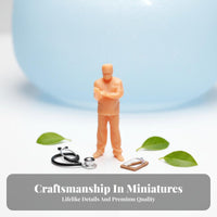 1:64 Scale Doctor Miniature Highly Detailed HO Scale Medical Figure Miniature Surgeon Model Ready to Paint for Sand Table Models