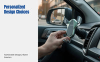 Universal Car Air Vent Phone Holder, Triangle Weighted, Mirror Finish, Hook Attachment, Stable Mount