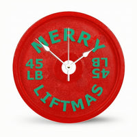 Barbell Plate Wall Clock Round Weight Plate Clock Long-Lasting for Athletes