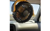 900-Degree Adjustable Rechargeable Clamp-on Fan 3-Speed Clamp-on Car Fan Pivoting Head Cooling Gadget Cordless