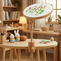 Embroidery Hoop Stand Adjustable Embroidery Hoop Holder Rotatable Cross Stitch Stand for Crafters
