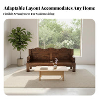 New Chinese design L-Shaped Wooden Frame Sofa Includes Chaise Lounge Sectional Couch Fully Assembled Living Room Furniture Minimalist Aesthetic for Homeowners, Apartment Dwellers, Families, Home, Reception Hall