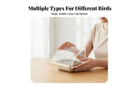 Acrylic birds Feeder Spillproof Acrylic Food Dispenser Large Capacity Cage Mounted Food Bowl for Parrots, Cockatiels