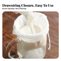 Fine Mesh Greek Yogurt Filter Drawstring Design Yogurt Strainer Bag Food-Grade Material for Health Enthusiasts, Cheese Making