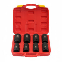 8 Pieces High Rotational Force Performance 1 Inch Drive Deep Shock-Resistant Socket Set Heat-Treated 8 Piece Pneumatic Wrench Socket Set