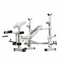 Heavy-Duty Steel Construction Adjustable Squat Rack Bench Press High Load Bearing Adjustable Weight Bench Press Station Space-Saving Weightlifting Bed Foldable Design