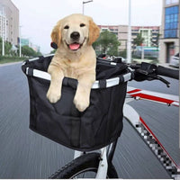 Bike Front Basket with Handles Collapsible Foldable Bike Basket with Zipper Soft-Sided Lightweight for Commuters