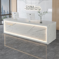 Modern Reception Desk Sturdy Construction Company Front Desk Wide Countertop Modern Checkout Counter for Receptionists, Retail Store, Boutique, Lobby