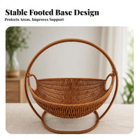 Oval Wicker Basket Breathable Rattan-Look Woven Basket Warm Beige