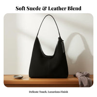 Suede Tote Bag Versatility Slouchy Suede Tote Lightweight Slouchy Shoulder Bag for Moms, Shopping, Travel, School
