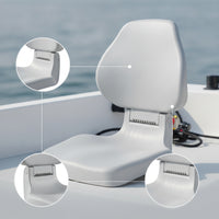 Boat Seat with Mounting Hardware Quick-Install Molded Boat Seat Marine-Grade Fishing Chair for Anglers